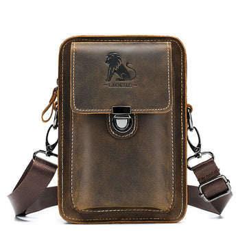 Men's Mobile Phone Case Leather Bag Waist Small Shoulder Bag
