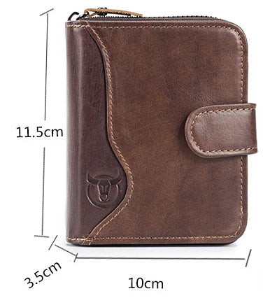 Men's Zip Leather Wallet 14 Credit Card Holder Secure and Durable