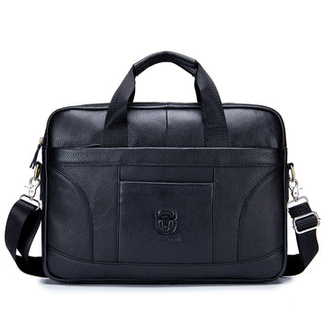 Men Leather 14 Inch Laptop Briefcase Bag Waterproof Messenger Bag Handbag