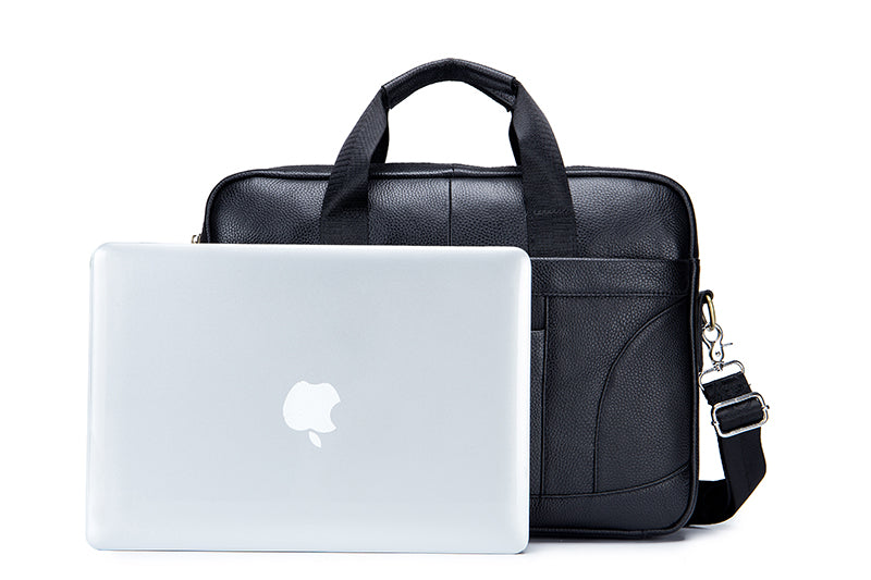 Men Leather 14 Inch Laptop Briefcase Bag Waterproof Messenger Bag Handbag