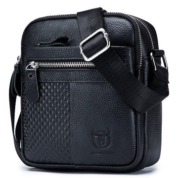 Men Leather Small Shoulder Bag Fashion Design Messenger Work Bag