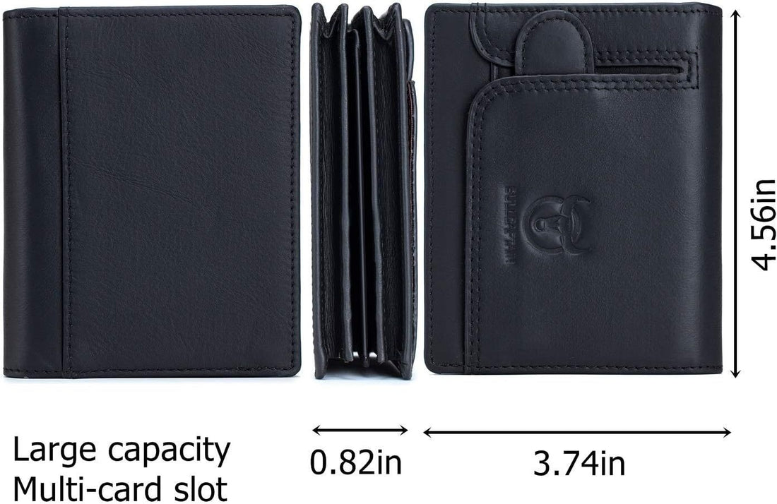 Men RFID Blocking Bifold Wallet Leather Card Holder with 15 Card Slots