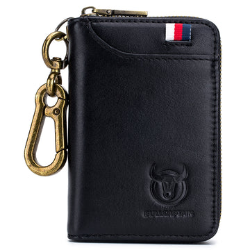 Men Women Genuine Leather Key Wallet RFID Blocking Card Holder