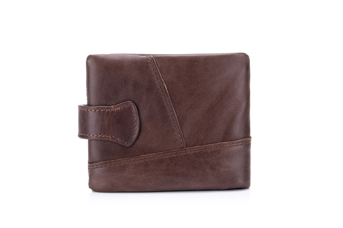Men's Bifold Soft Genuine Leather Wallets Vintage Purse 2 ID Window