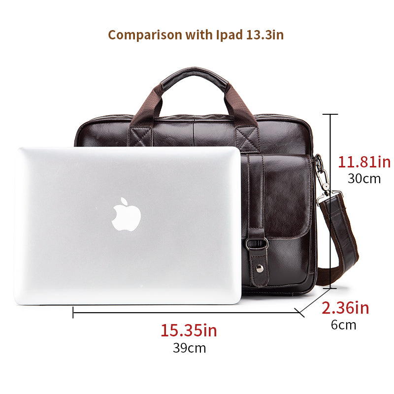 Men's Genuine Leather Briefcase Business Leather File iPad Messenger Bag