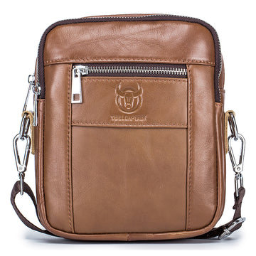 Men's Genuine Leather Casual Small Shoulder Messenge Business Crossbody Bag