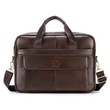 Men's Genuine Leather Handmade Briefcase Shoulder Messenger Laptop Bag