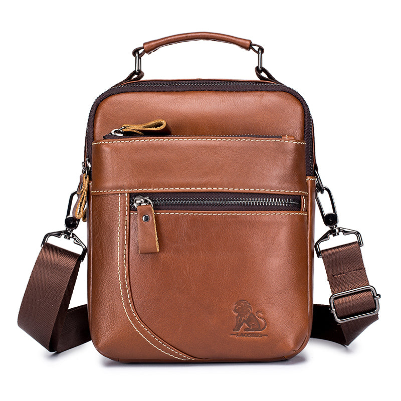 Men's Genuine Leather Shoulder Bag Messenger Vintage Multi-function Bag