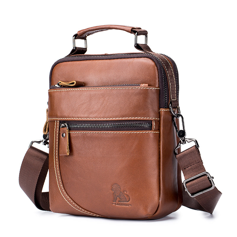 Men's Genuine Leather Shoulder Bag Messenger Vintage Multi-function Bag