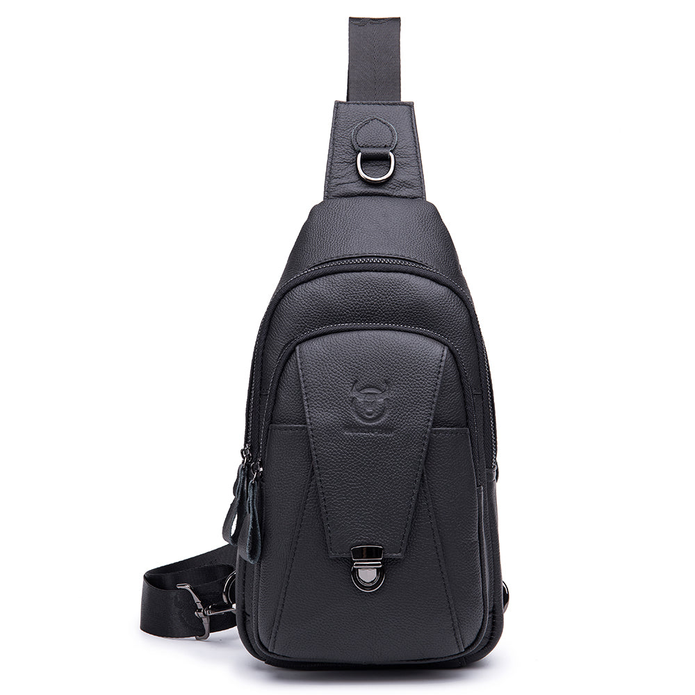 Men's Genuine Leather Sling Crossbody Bag Backpack Chest Bag Daypack