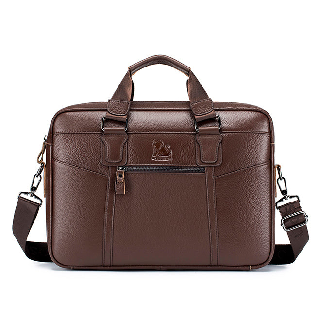 Men's Leather Briefcase Large Capacity Business Laptop Messenger Bag Handbag