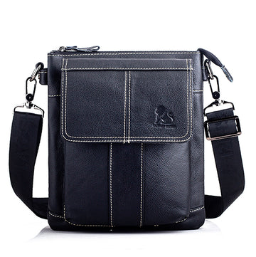 Men's Leather Shoulder Bag Messenger Crossbody Travel Pack Bag Purse