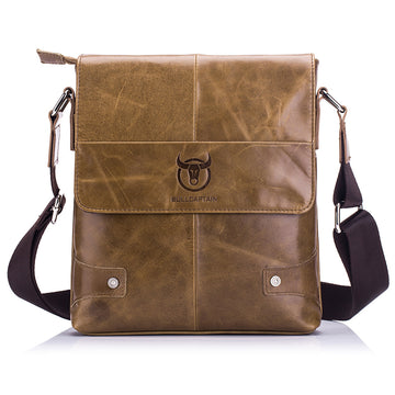 Men's Leather Shoulder Bags Retro Small Messenger Satchel Travel Bag