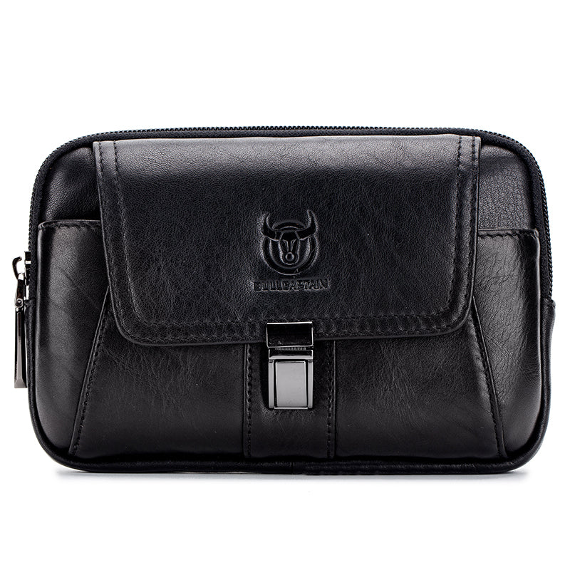 Men's Leather Waist Belt Phone Bag Mini Crossbody Shoulder Bag Purse
