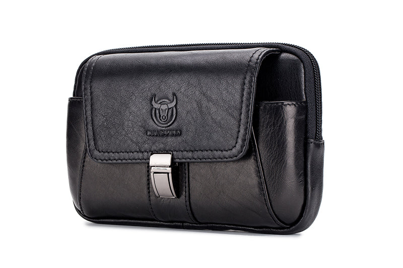 Men's Leather Waist Belt Phone Bag Mini Crossbody Shoulder Bag Purse