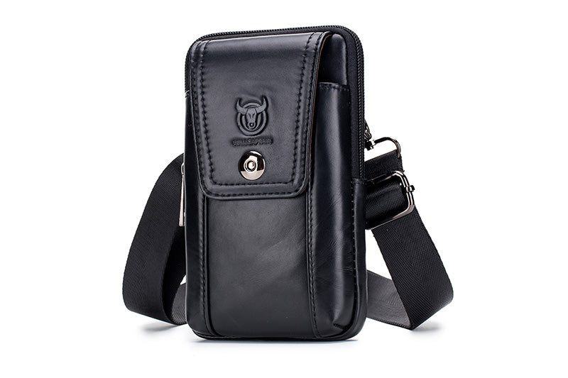 Men's Leather Waist Fanny Pack Mobile Phone Belt Waist Bag