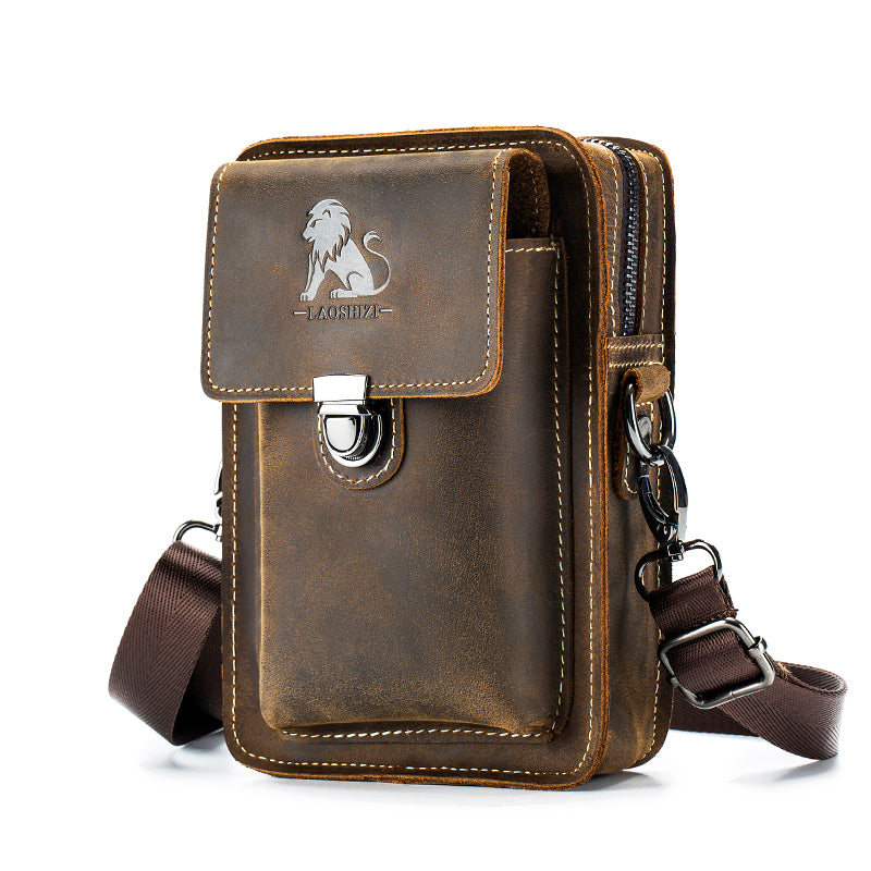 Men's Mobile Phone Case Leather Bag Waist Small Shoulder Bag