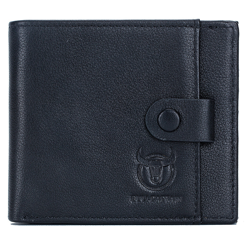 Men's RFID Blocking Genuine Leather Wallet Bifold Zipper Security Purse