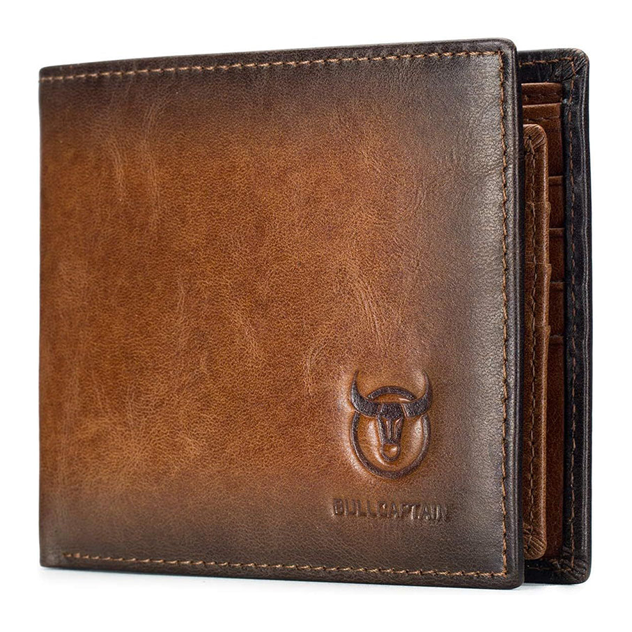 Men's RFID Wallets Slim Bifold Genuine Leather Front Pocket Wallet