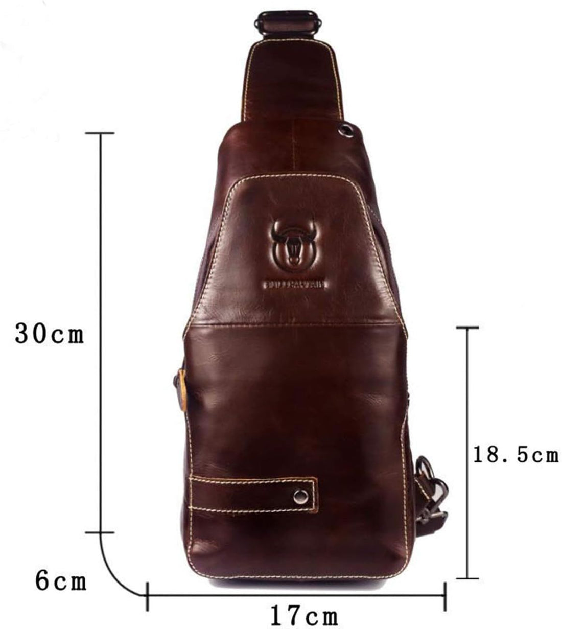 Men's Sling Bag Leather Chest Bag Crossbody Shoulder Business Backpack