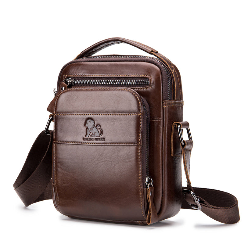 Men's Small Leather Shoulder Bag Messenger Crossbody Pack Sling Bag