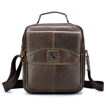 Men's Small Leather Shoulder Bag Messenger Crossbody Travel Work Bag
