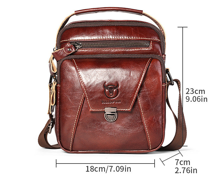 Mens Leather Messenger Bags Vintage Shoulder Crossbody Satchel Handbag Brown